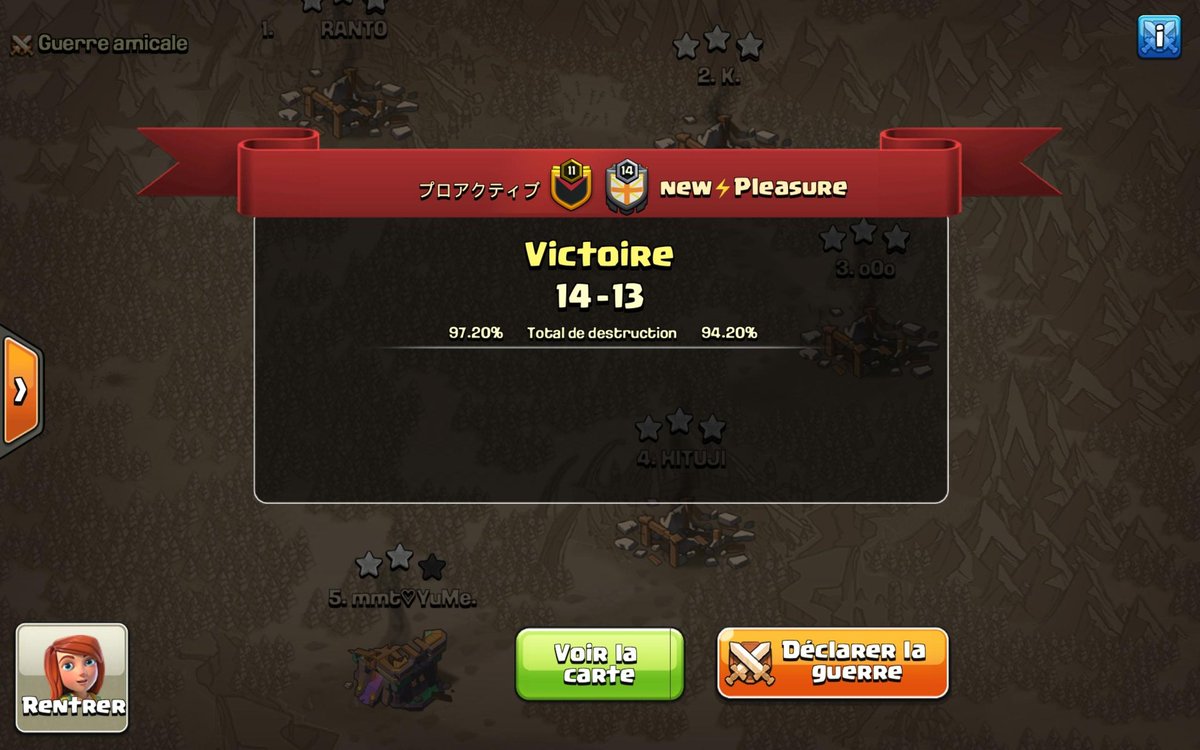 25v25 tie in cwl elite 🤡
Win Tierbreaker 5v5 cwl elite 😈🏴‍☠️
Gg <a href="/teritarou/">teritarou(ナイトレイン,coc,ｸﾗﾛﾜ,)多面ライダー(雀魂)</a> 
Let's go 1/2 final guys