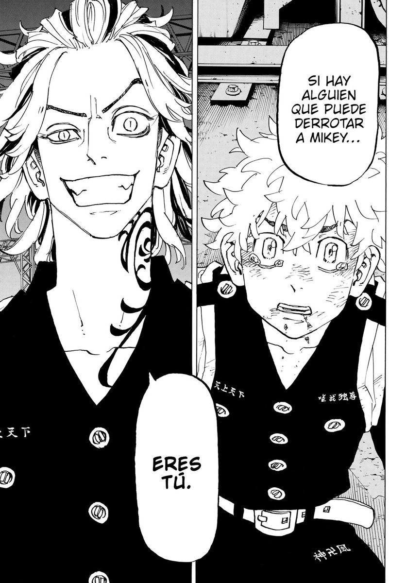 Hanagaki_Dan's tweet photo. Taiju llamo líder a takemichi, el increíble respeto que le taiju y como no si lo hizo ponerse de rodillas, solo takemichi logra eso #tokyorevengers259 #TR259 https://t.co/unKVHSb9EL