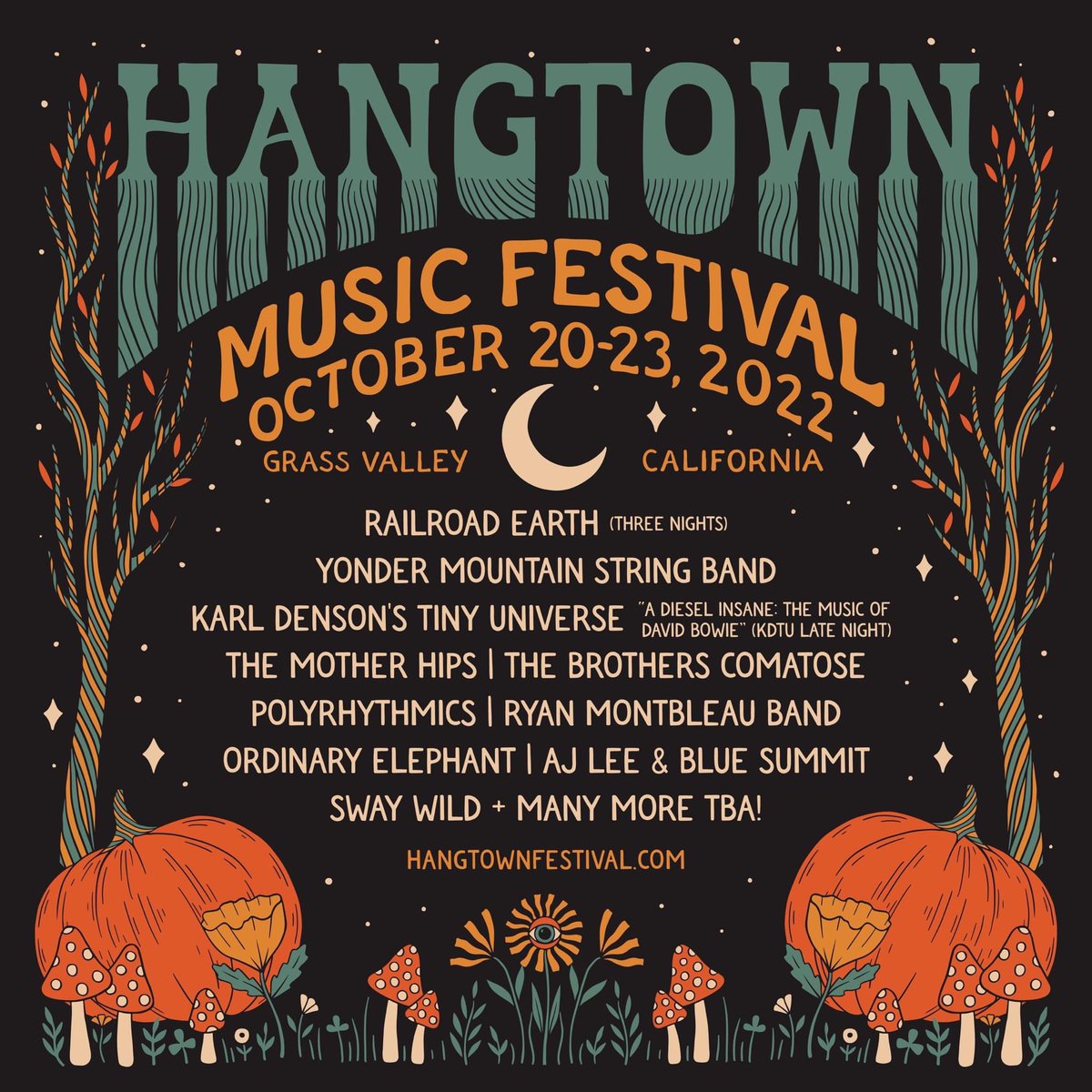 Hangtown Music Festival has dropped their initial lineup 👻 We can’t wait for one more final iteration of the event, this time at Grass Valley Fairgrounds Oct. 20-23!