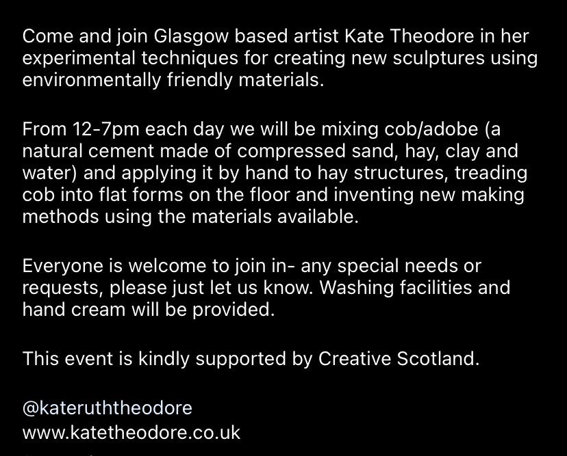 Come and make a glorious mess this weekend.

[now with correct dates]