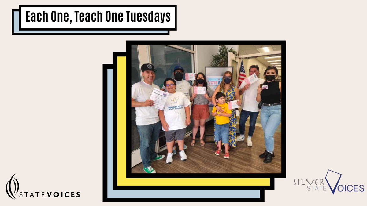 state_voices's tweet photo. Movement fam, 

Today, Silver State Voices is taking over our Twitter with another edition of #EachOneTeachOneTuesdays. 

@SSV_NV is teaching us about how the work Latinx, Indigenous, Black, and TLGBQIA+ organizations are doing in Nevada to get a truly multiracial democracy🙌🏾 https://t.co/fOjFwusM4x