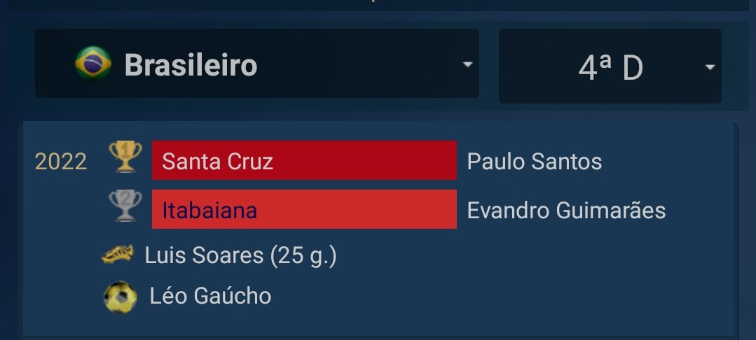 SCAlmenara's tweet photo. 🏆 | Resumo da temporada! (Campeões e artilheiros)

Série D | Santa Cruz.
Série C | Almenara.
Série B | Cuiabá.
Série A | Atlético-MG https://t.co/dk8neKlZ2S