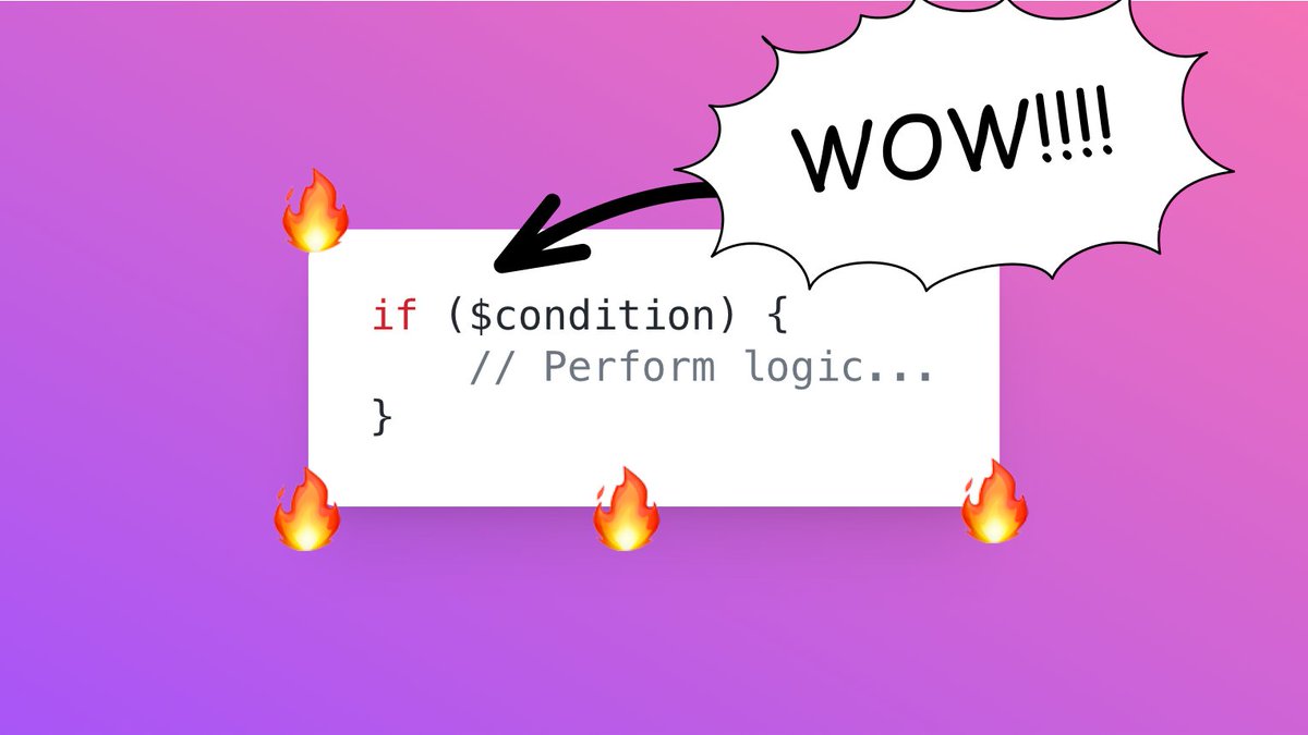 stevebauman's tweet photo. This is what programmers call an "if" statement. You can use "if" statement to perform logic when a condition is true. #protip #masterprogrammer https://t.co/Yw8HwXvZxt