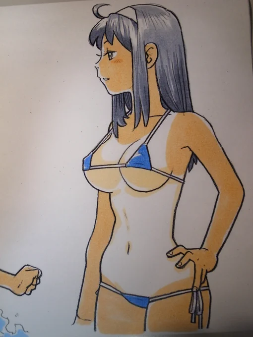 #梅雨明けなので水着絵を張る 
