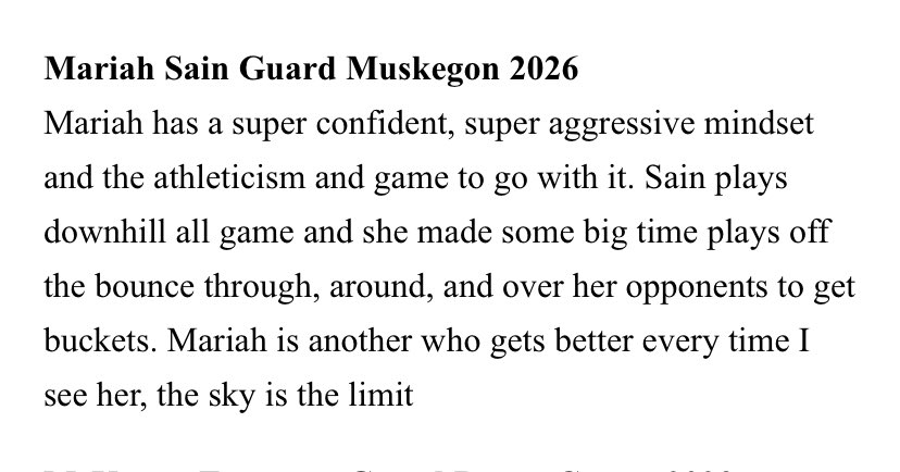 Write up From MU Team Camp congratulations <a href="/CbgMar5/">Mariah Sain</a> Stand Out Freshman 🏀