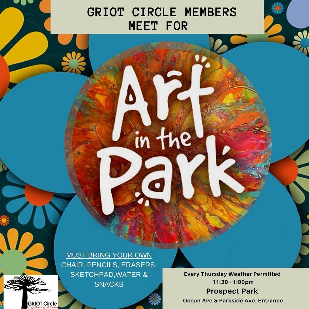 GRIOTCIRCLEBK's tweet photo. Art in the Park is Back
12:00pm - 2:00pm
Every Wednesday 
Register with Lisa Eddy at Leddy@griotcircle.org
GRIOT Members get together to have Art in the Park. No experience is necessary.
Come join us in Prospect Park at the entrance of Ocean Avenue &amp; Parkside Entrance. https://t.co/MNikHj5PIq