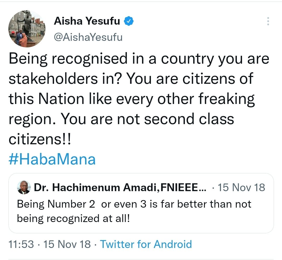 AishaYesufu's tweet photo. What an insult!
Such arrogance!
This was why I was so angry that many were behaving as if Atiku did the South East a favour by choosing Peter Obi as VP.

I find peace in tweeting as I see issues and not how it is politically correct. I go to bed at peace with myself!
🚶‍♀️ https://t.co/KRmnSnNlIg