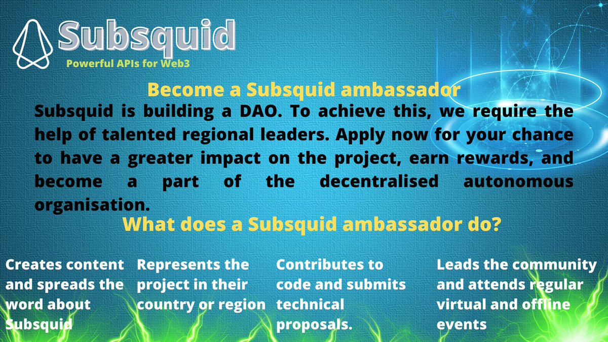 DimkatG's tweet photo. Now the project is undergoing an updated set of ambassadors according to the new rules and everyone has a chance to get the coveted role @Subsquid
#SquidSquad #PoweredbySubsquid #SubsquidAmbassador #SubsquidDAO
#API #ambassadorprogram https://t.co/KM2joNnsXR