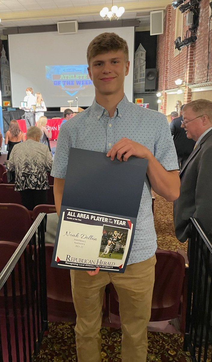 Coach Mason (@coachmason4) on Twitter photo Congratulations to Nativity's <a href="/NoahDolbin81/">Noah Dolbin</a> for receiving his Rookie of the Year award at the <a href="/repheraldsports/">Republican Herald Sports</a> Athlete of the Week Awards Night ceremony yesterday. Amazing freshman year for the 3 sport standout. So proud of him! #RINGIT Congratulations to Nativity's <a href="/NoahDolbin81/">Noah Dolbin</a> for receiving his Rookie of the Year award at the <a href="/repheraldsports/">Republican Herald Sports</a> Athlete of the Week Awards Night ceremony yesterday. Amazing freshman year for the 3 sport standout. So proud of him! #RINGIT