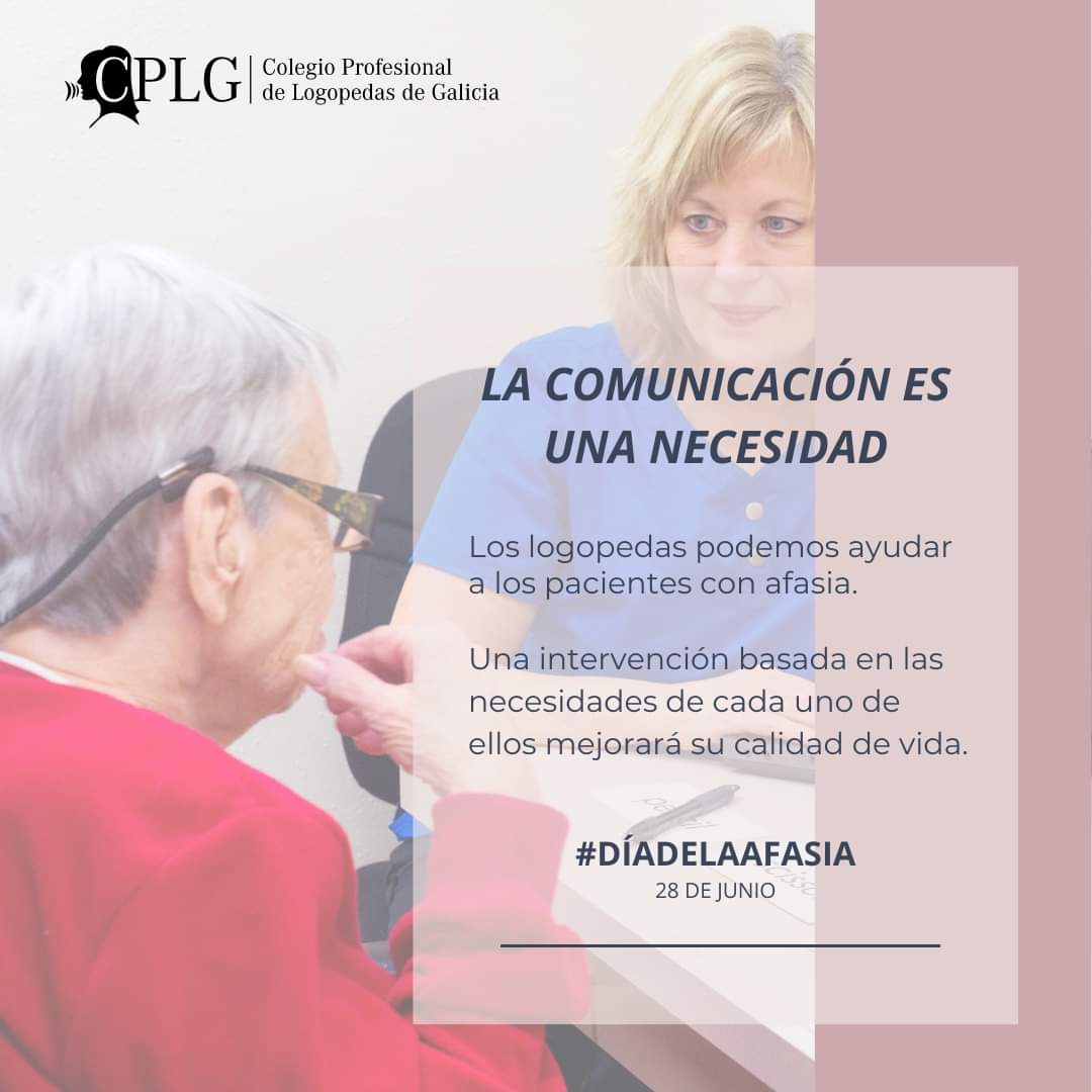 CPLGA's tweet photo. 📌 Los #logopedas podemos ayudar a los pacientes con #afasia
#SoyLogopedaEnQuéPuedoAyudarte 
#díadelaafasia https://t.co/09sooDM81C