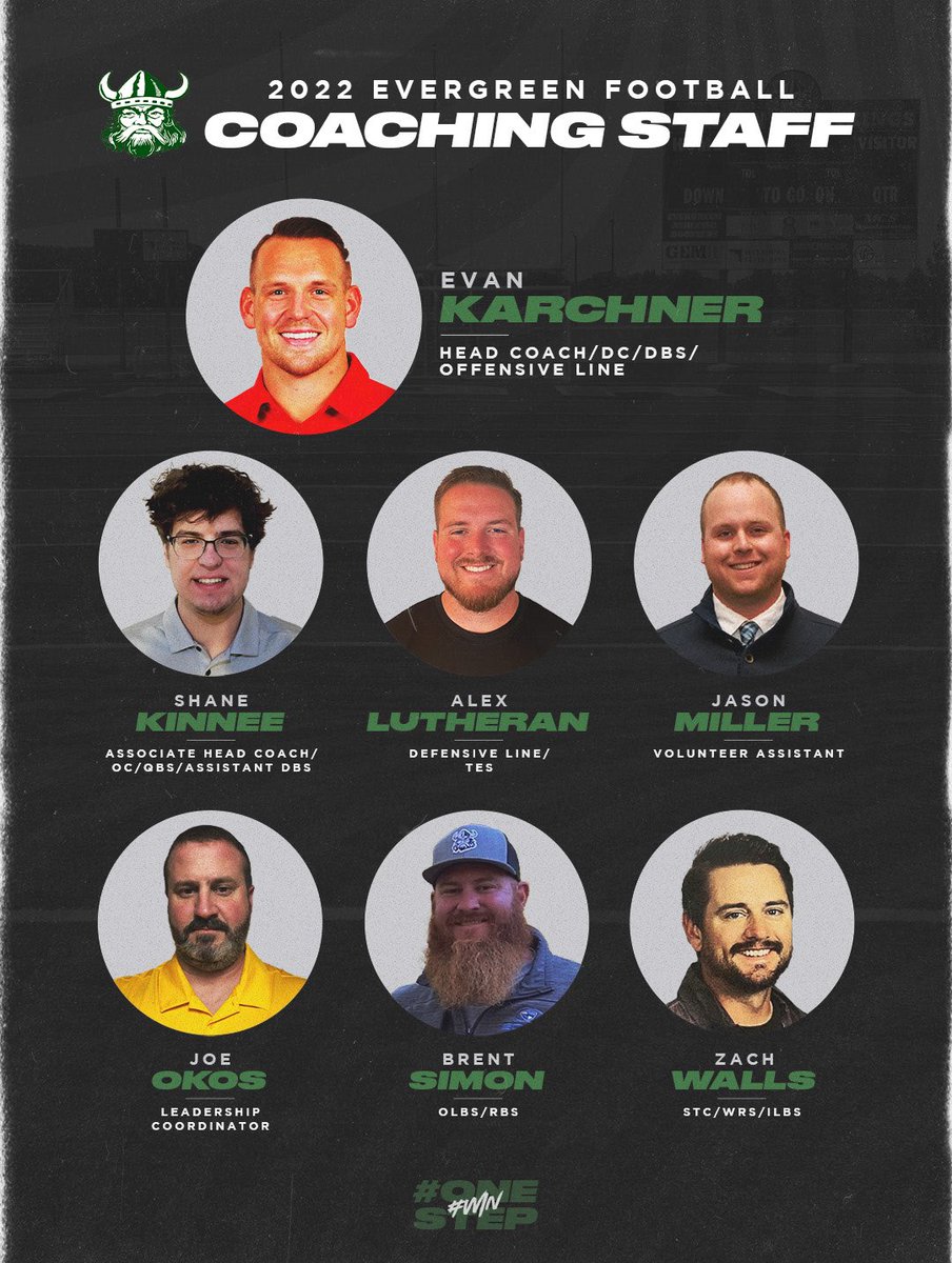 EVG_Football's tweet photo. Excited to announce our 2022 High School Football Staff! Ready to get to work! #OneStep https://t.co/wayXYt486Q
