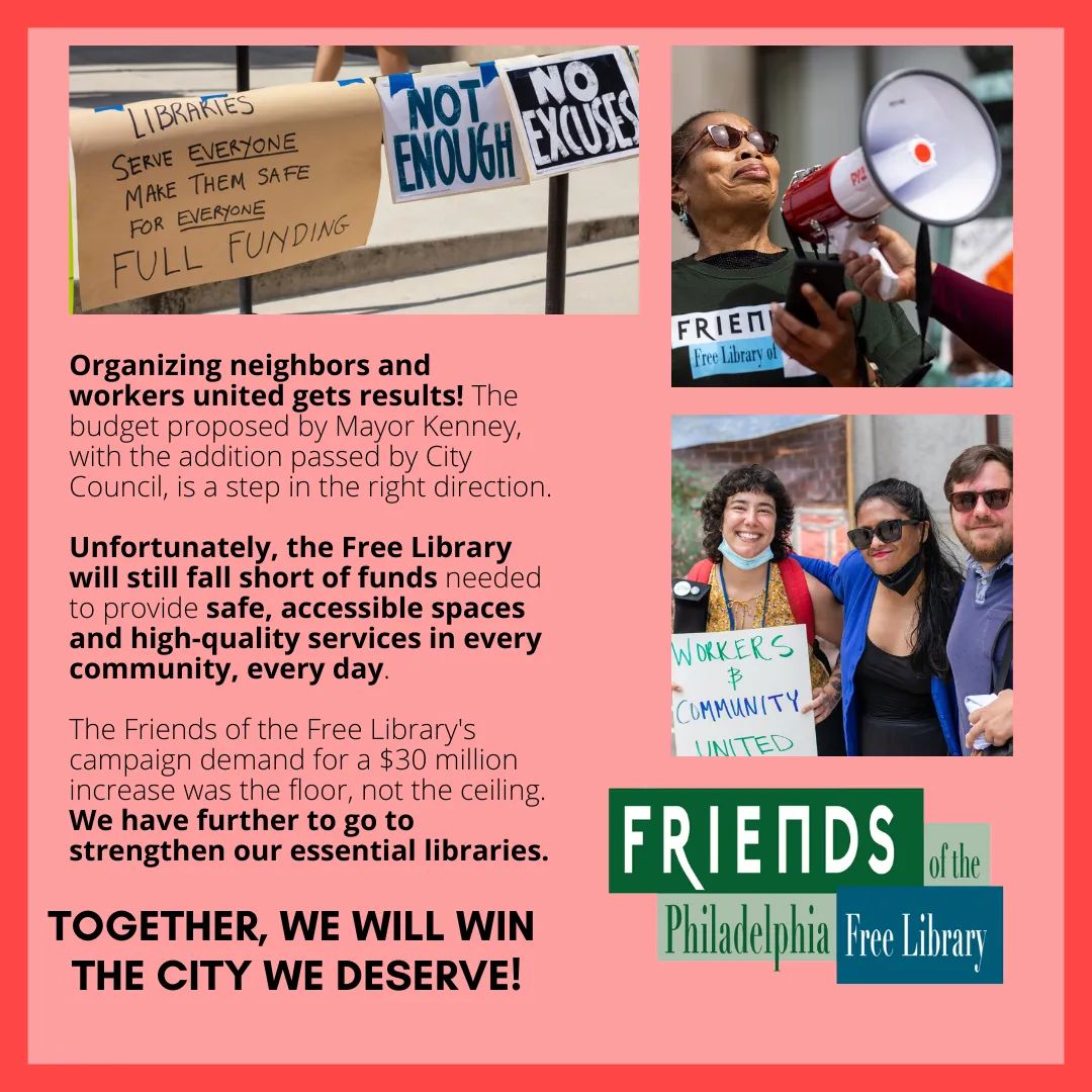 SouthPhillyRead's tweet image. It was a win for library funding but it&apos;s only the beginning of what we need.  #FundOurLibrariesPHL #Reaby4th