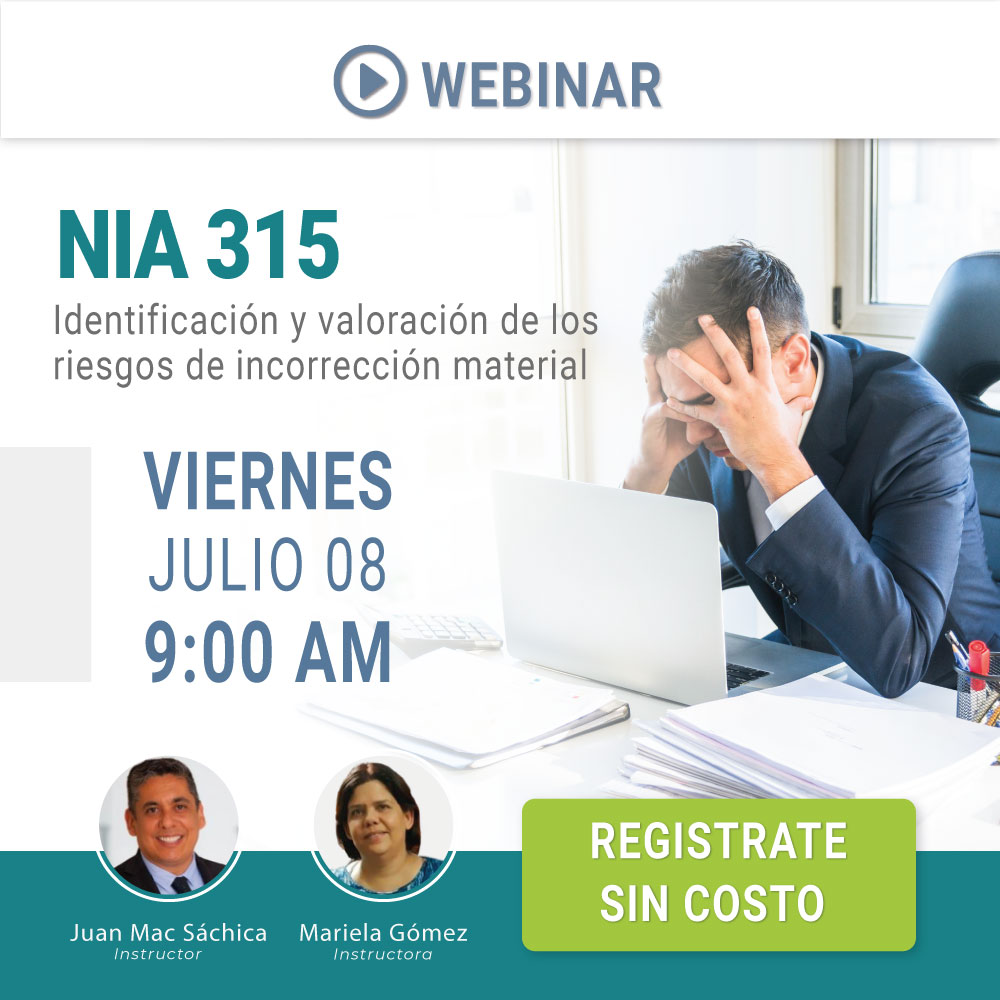 AuditBrainSaaS's tweet photo. [Webinar] NIA 315 - Identificación y valoración de los riesgos de incorrección material
📆 Viernes, Julio 8.
⌚ 9:00 a.m. (hora Colombia)
🔗https://t.co/FGSCcPZGdr https://t.co/ytgqL9srWh