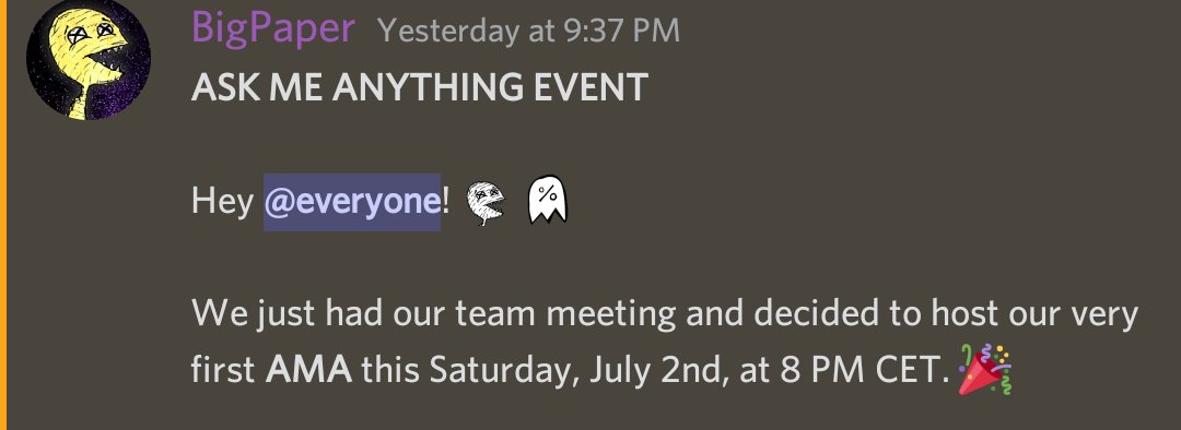 cheap_spirits's tweet photo. We are hosting our first AMA this Saturday 👀

We'll be talking about our project and what we'll be building so don't miss it. 

Oh and in case you're wondering, we will also be giving some goodies to those who participate in the event, so stay tuned 👻 https://t.co/ELHF8R37oK