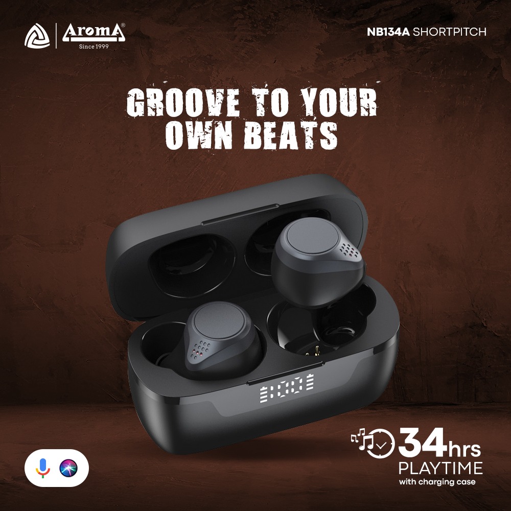 Don't miss out on listening to your favourite audio anywhere. Take your Buds NB134A wherever you go.

#Aroma #Earbuds #Music #Sound #HighSoundQuality #Audio #GamingEarbuds #Earbuds #Electronics