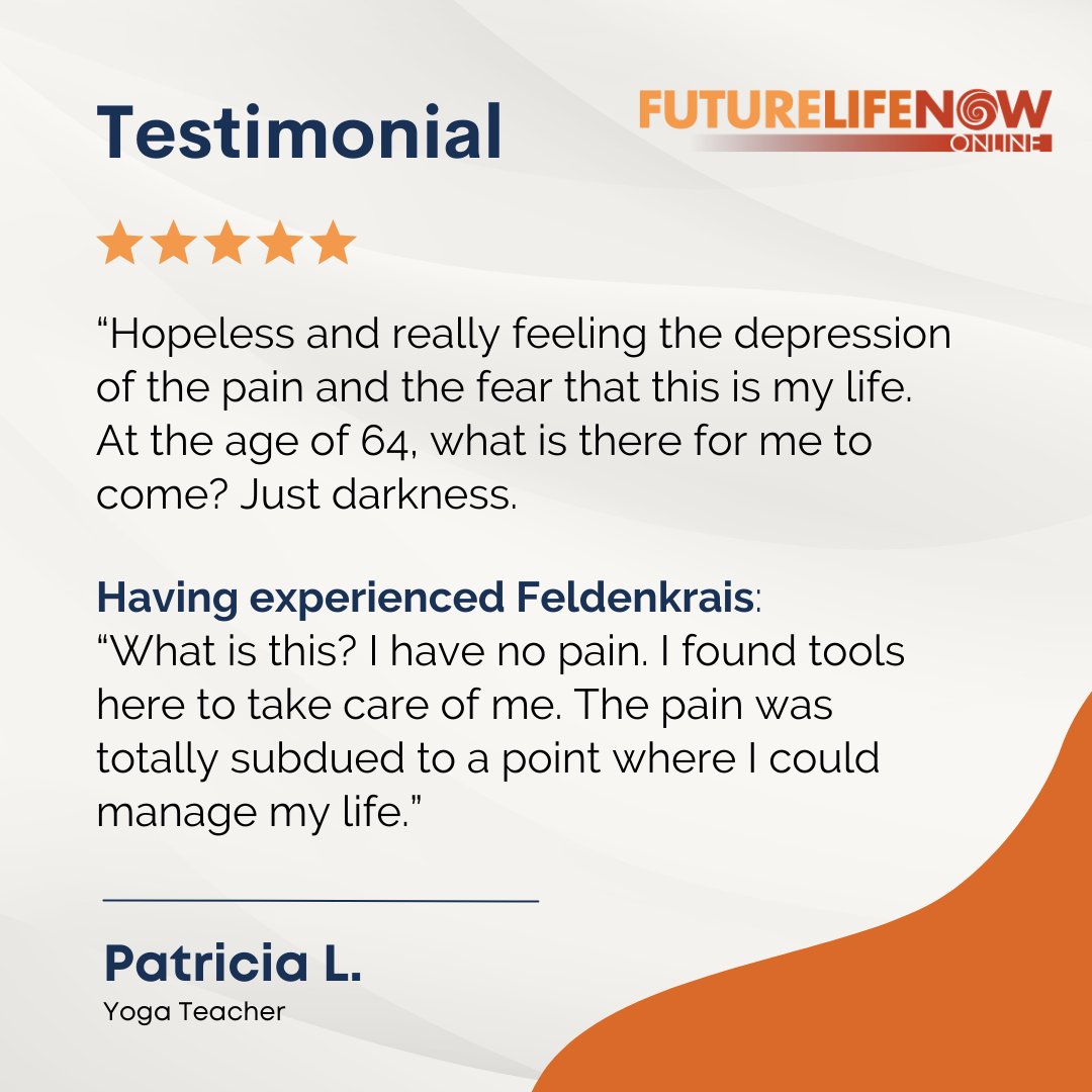 In any chronic condition, life tends to become increasingly limited. Even though it may seem all-consuming, there is more to life than your diagnosis. Like Patricia, you can experience a new way of thinking, moving, feeling, and being with #Feldenkrais.