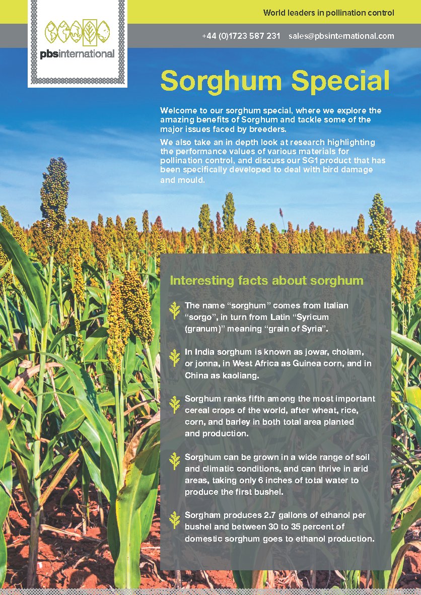 NESorghum's tweet photo. (1/2) Check out this awesome brochure from friends of the #SorghumArmy across the Pond, at @pbs_int. PBSI is a #leader in #reusable bag technology that protects against #birddamage and #crosspollination in #sorghum. #Nebraska Sorghum is excited to meet the PBS team in in August! https://t.co/7RzgrQHQoO