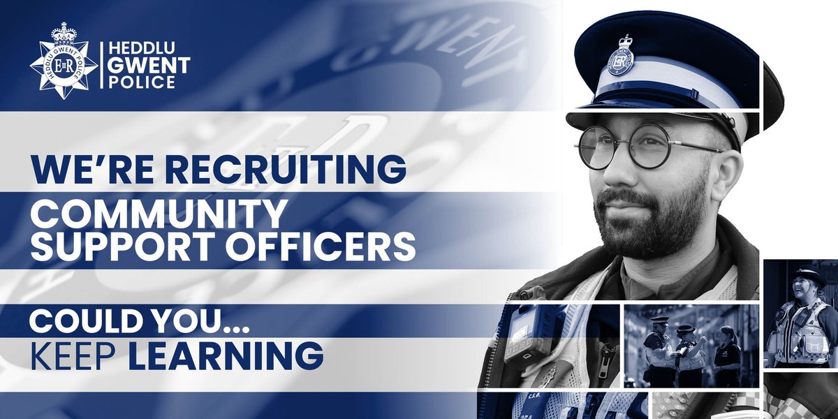 gwentpolice's tweet photo. Time is running out📣

We’re closing recruitment for police community support officers (PCSO) on Thursday 30 June👮‍♀️👮‍♂️

Start your application today.

🔗https://t.co/4I3xFL8Hia https://t.co/hPCg5tcqQ2