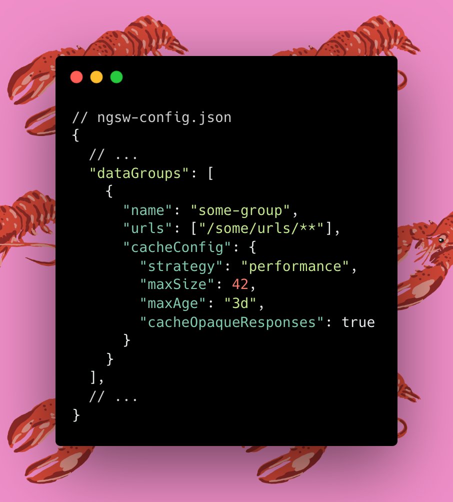 angular's tweet photo. Configure how the service worker caches opaque responses with cacheOpaqueResponses for data-groups!

This can be useful for origins that are outside of your control and do not implement CORS. #ngUpdate https://t.co/offE6MhpZu