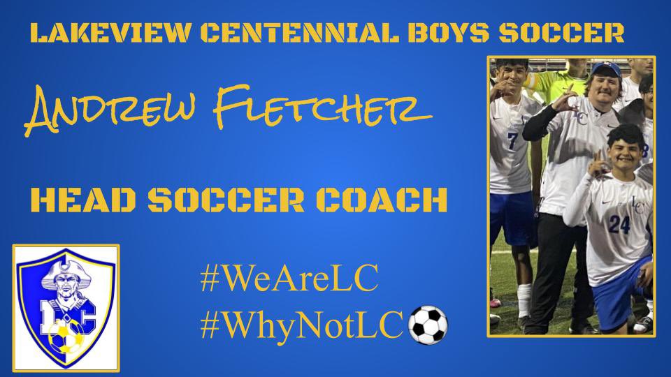 LsoccerC's tweet photo. We are pleased to have JV/AC Andrew Fletcher promoted as the new Head Soccer Coach!

 @coachfletch85 is a LC Football &amp; Soccer Alumni (‘11), graduate of SFA, a former student assistant for the SFA Soccer program (‘19), &amp; is the kickers/punters coach. #WeAreLC #GISDProduct https://t.co/ejlbrgL5s1