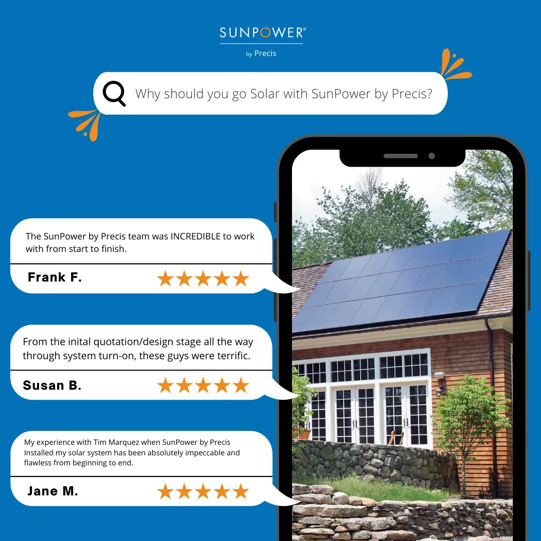PrecisSolar's tweet image. We let our satisfied customers do the talking for us! Our clients have left extraordinary reviews on our website that will help ease your mind; after all, we know how much reviews mean to you when thinking about making the change to solar. #climatechangeawareness
#ecofriendlyhome