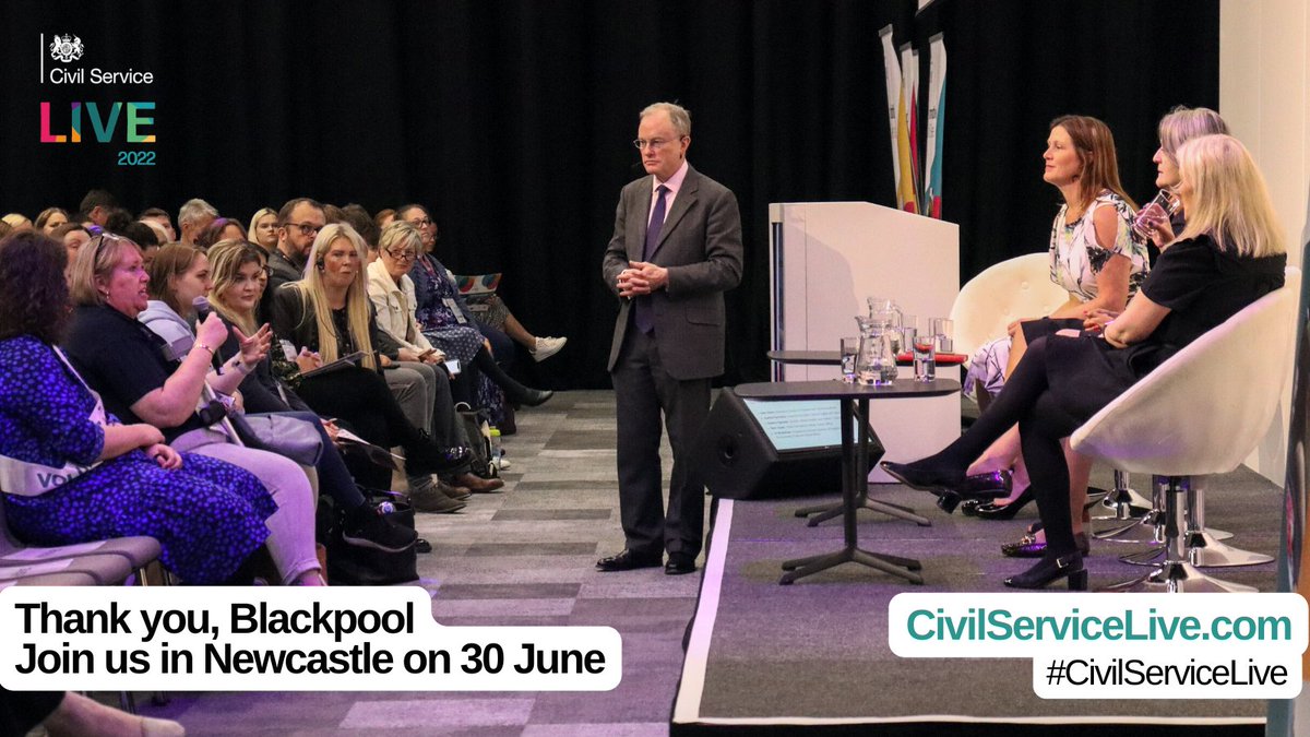 It was a busy day in Blackpool today; another successful #CivilServiceLive event where 1,700 civil servants enjoyed:
✅ hearing from over 200 speakers
✅ pairing up with 113 spot mentors
✅ visiting the Hubs in the exhibition space 
Next stop - Newcastle! civilservicelive.com/register