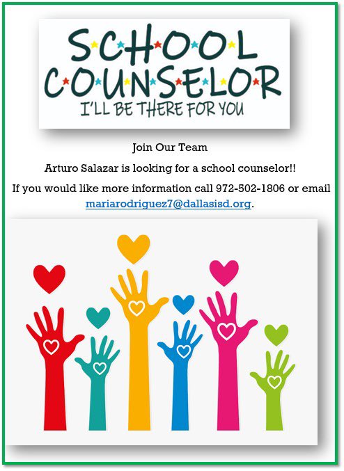 Arturo Salazar Elementary Position Available!!