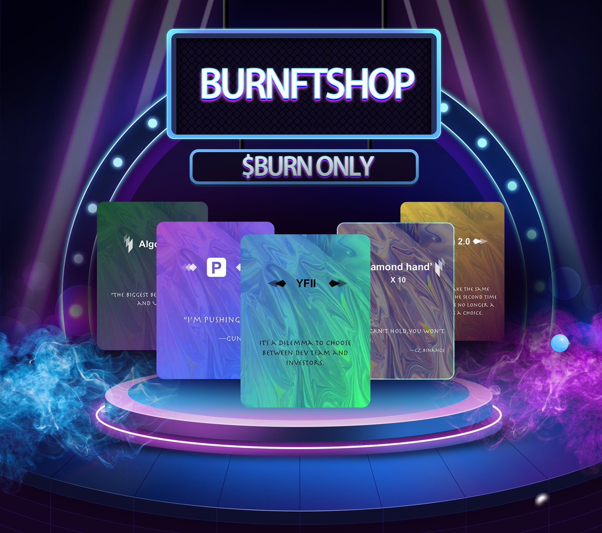 We're gonna open our own marketplace
🔥BURNFT SHOP🔥
after first token Airdrop to all of our holders!
In the shop we can offer⬇️
1. Trading burnft and all of our expanding project.
2. Buy&amp;sell Whitelist form the project that we collabed with.
$BURN is the only currency traded🔥