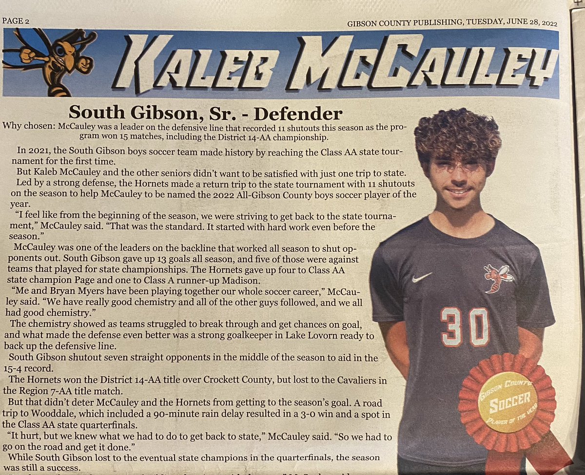 SGCSoccer1's tweet photo. Congratulations to @Kaleb03193053 for being named the GC Male Soccer player of the Year! Anybody that saw us knows that he was an elite defender and huge part of our success! Also, Congrats to @LovornLake @GrantG929 @rosscrenshaw_4 and @JaseStallings for making the All GC Team! https://t.co/RCRTmTaRLY