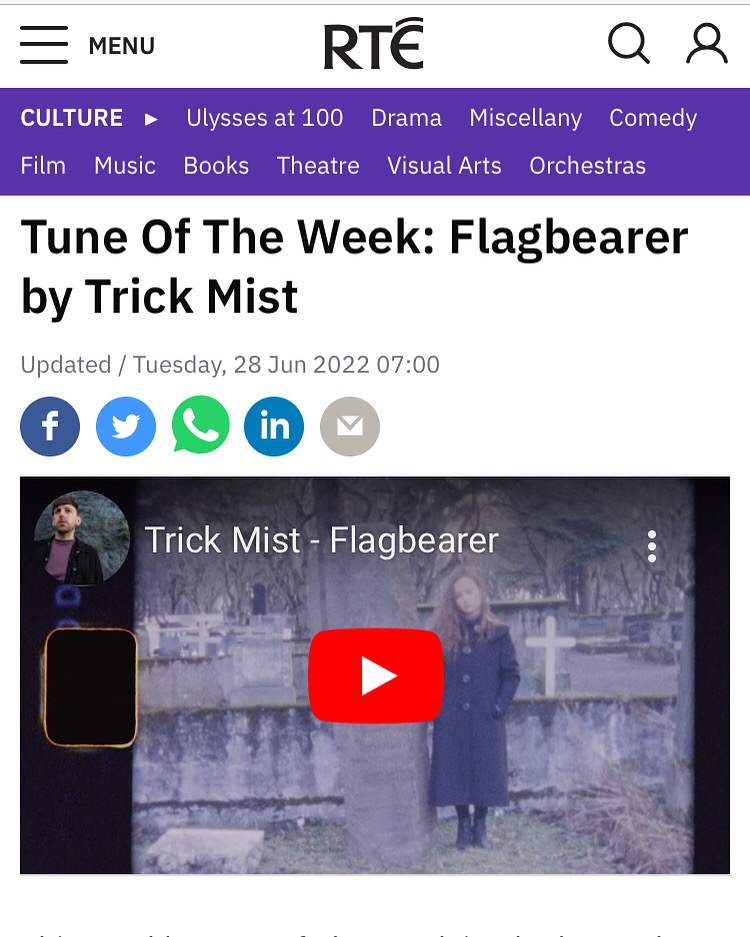 Thanks <a href="/rte/">RTÉ</a> <a href="/RTE_Culture/">Culture on RTÉ</a> for making 'Flagbearer' Tune of The Week and the write up on the <a href="/BobFilmsThings/">Bob Gallagher</a> <a href="/valakjarval/">Vala Kjarval</a> video 

💜💜

rte.ie/culture/2022/0…

<a href="/PizzaPizzaRcrds/">Pizza Pizza Records</a> <a href="/VampAndFade/">Vamp & Fade PR</a>