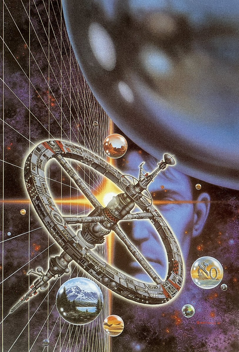 retroscifiart's tweet image. Art by David B. Mattingly for HALO by Tom Maddox (Tor, 1991)