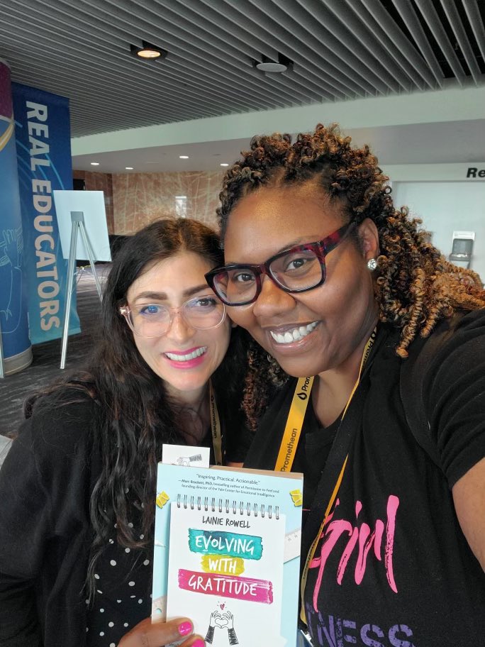 StephRothEDU's tweet photo. 🎉 The #EvolvingWithGratitude Book winner…. @tchapgriff! 🎉

What an honor to meet and connect with Tanya C Griffin. Her work needs to be in a future book! @LainieRowell you will love connecting with her!!!!

#ISTELive #ISTELive2022 https://t.co/Kuu1N0y9Db
