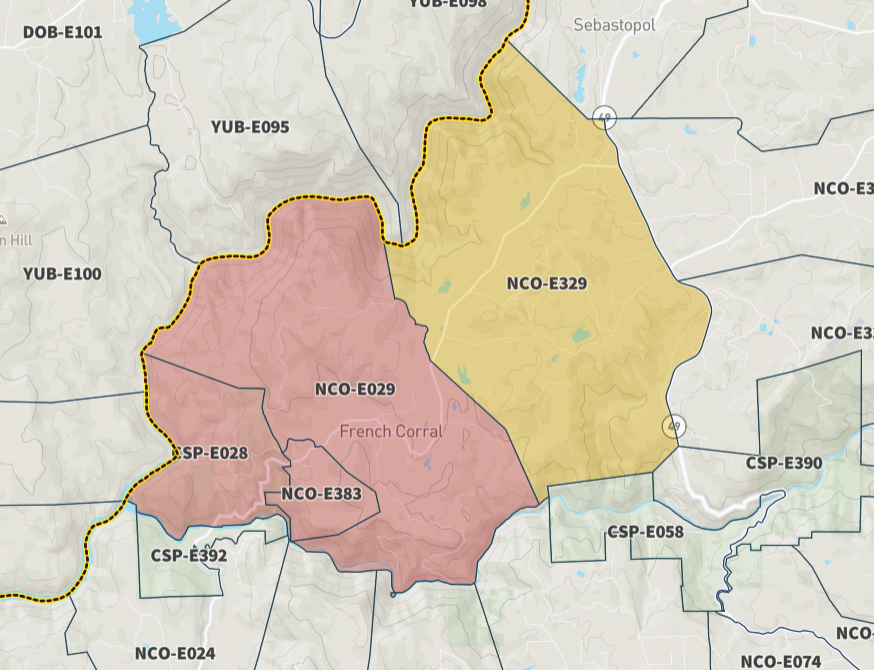 CAFireScanner's tweet image. #RicesFire/#RiceFire (Nevada Co) - Evacuations in progress, can view on the @zonehaven map at: community.zonehaven.com/?latlon=39.321… 

Note these are changing quickly, just follow the link to keep updated on statuses &amp;amp; changes.