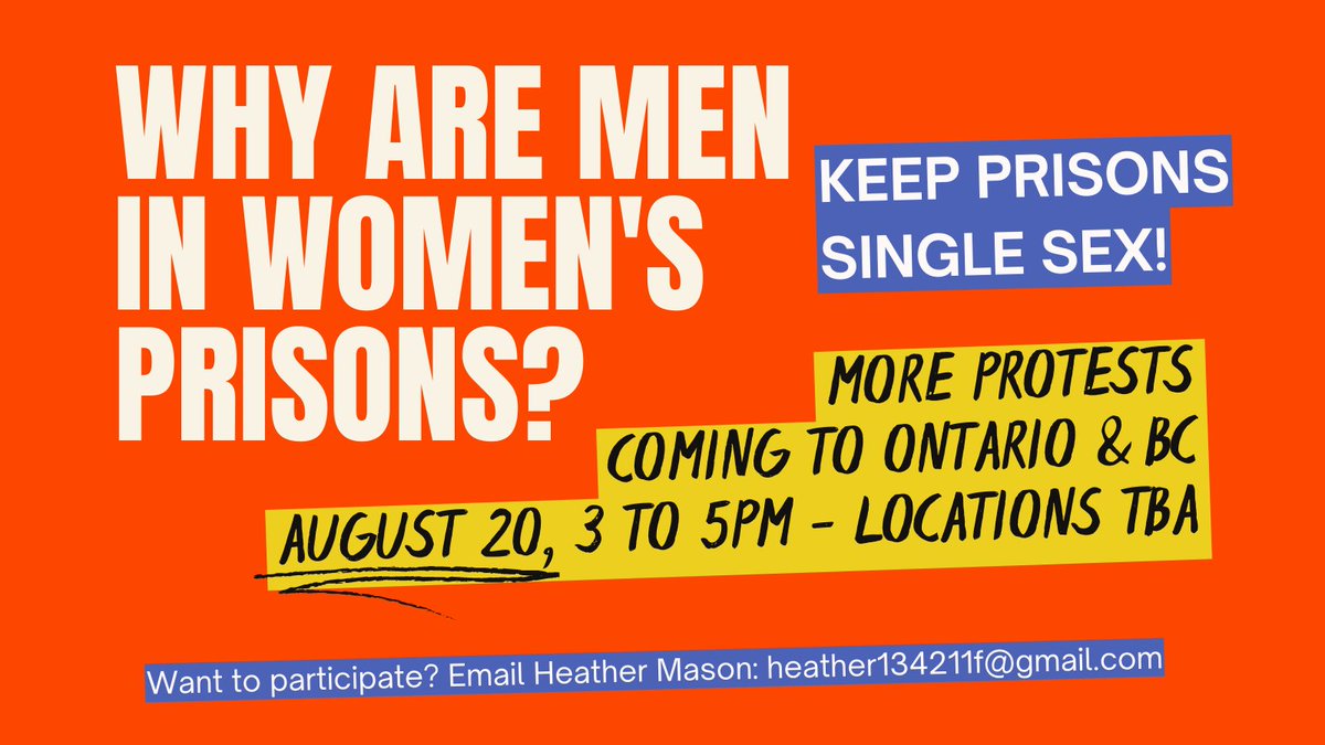 Save the date and come out and join us! 
#KeepPrisonsSingleSex
#SexNotGender
#WomenWontWeesht 
#CourageCalls