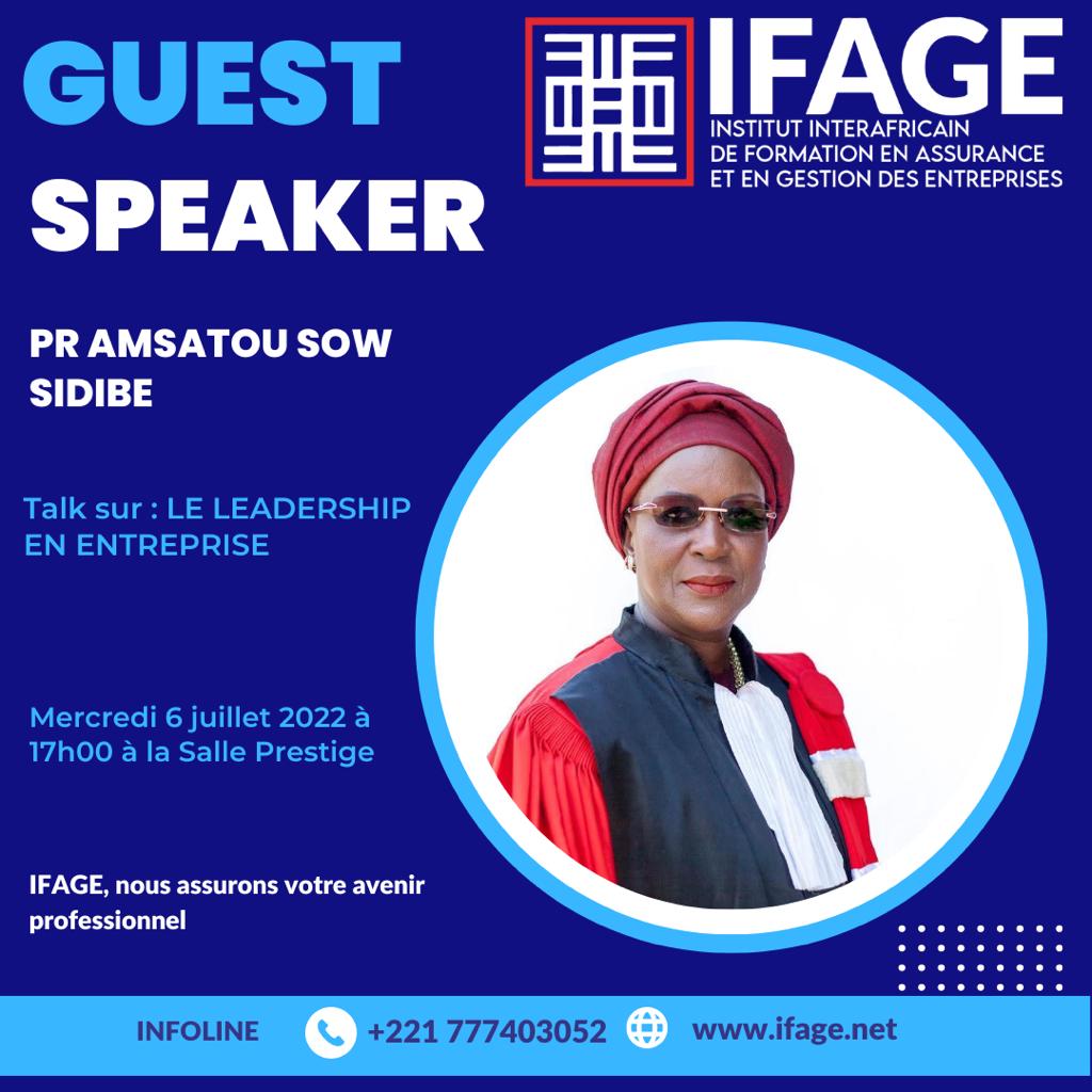 ifage_dakar's tweet photo. Hello la famille #IFAGE 🥳
Nous avons le plaisir de vous convier au Talk thématique de fin d’année sur le #Leadership en #Entreprise.
Animé par notre éminente Professeure en #Droit, Pr Amsatou Sow SIDIBE, ancienne Ministre, ce Talk se déroulera le mercredi 06 juillet à 17H30. https://t.co/1XOs2Ldz5J