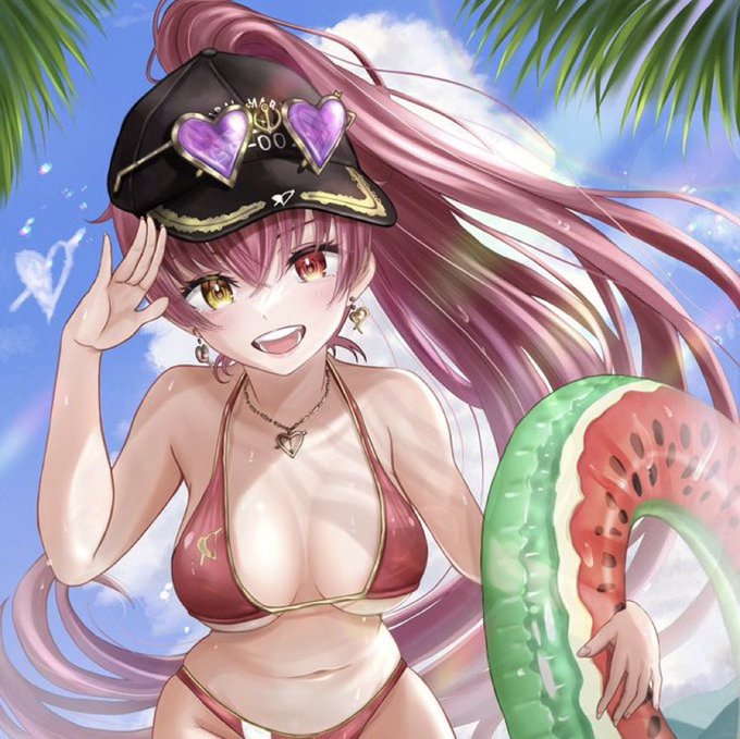 #梅雨明けなので水着絵を張る
水着船長👙#まりんのお宝 