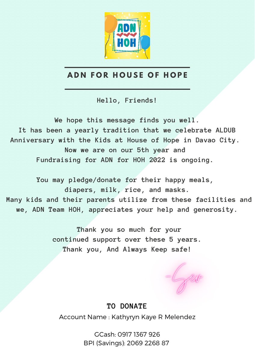 sevensivin's tweet photo. “Not all of us can do great things. But we can do small things with great love.”

Please Donate &amp; Retweet! 
Revisiting House of Hope in Davao City this coming July 2022. 
DM me if you want to share. Thank you!😊 #ADNForHouseOfHope https://t.co/pcuJsynkb5