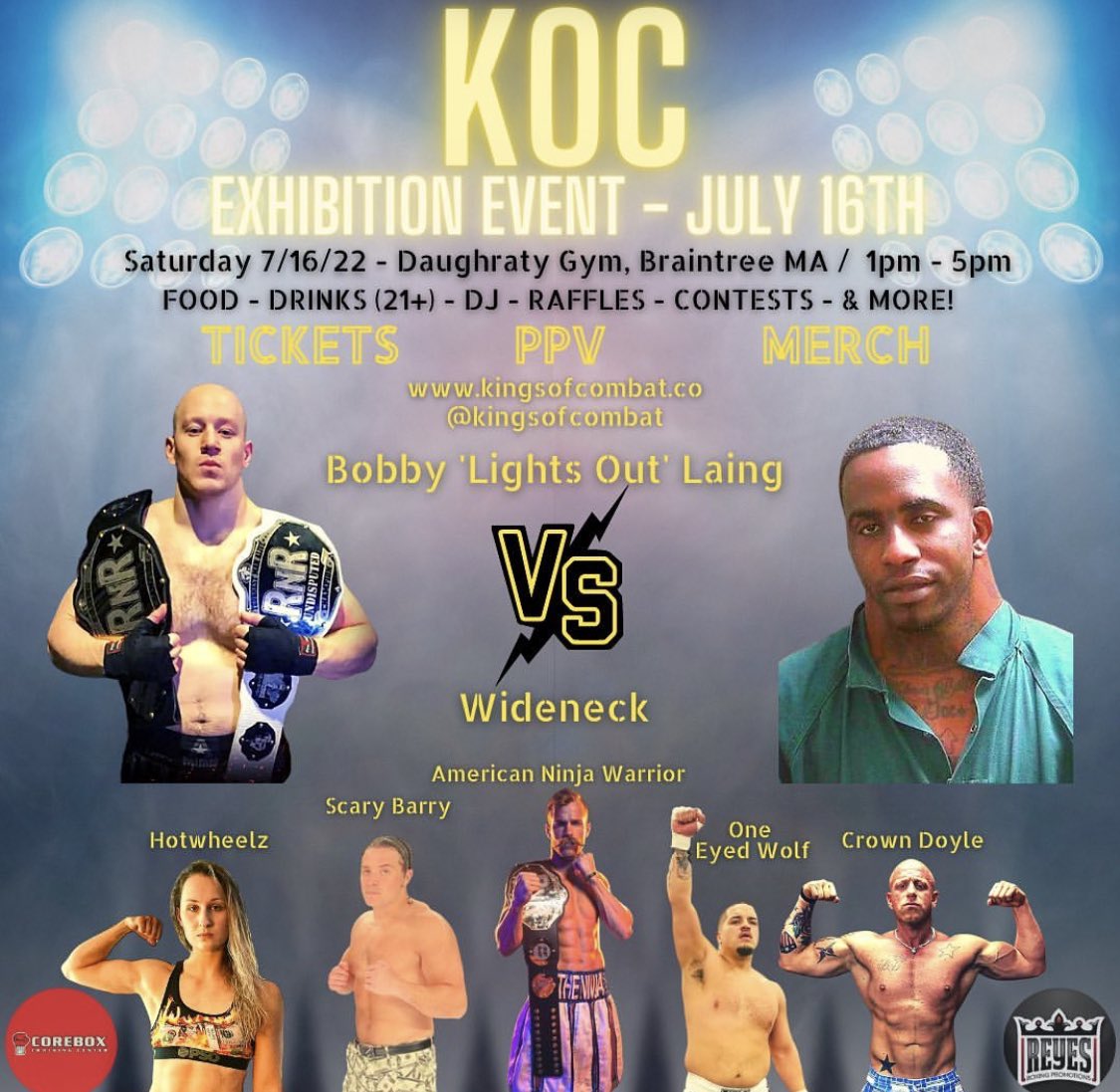 WV_Boxing's tweet photo. Here are the Kings Of Combat’s Exhibition fighters who are looking to claim their crown on July 16th! 

Visit https://t.co/LJOfvPNY6f to buy tickets and pay-per-view.

-
#bobbylaing #lightsoutlaing #damnwideneck #kaceywheeler #brendankelly #ninja #briandoyle #scarrybarry #boxing https://t.co/2jQjSMkqt0