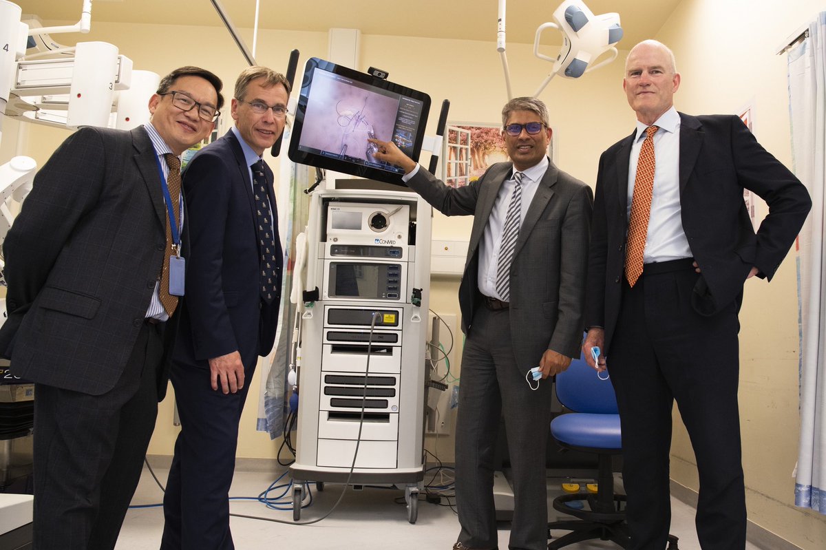 What a great day showing <a href="/mortensen_neil/">Neil Mortensen</a> president from <a href="/RCSnews/">The Royal College of Surgeons of England</a> and his colleagues around QA hospital! Pioneering robotic and other innovative surgery were showcased as part of the visit.