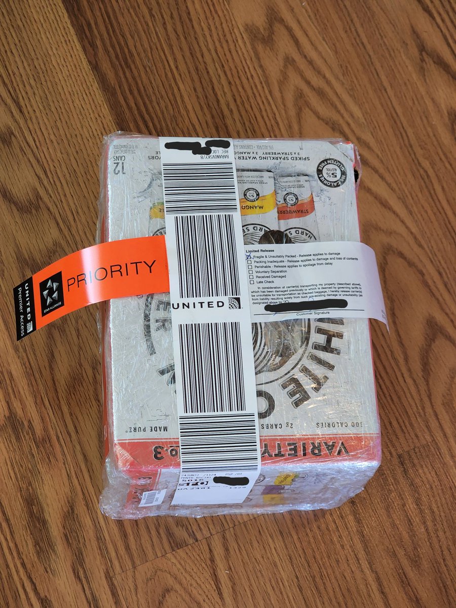 benbaranovsky's tweet photo. To the @united agents at KPSP who kindly let me check in a case of @WhiteClaw last Friday - it made it! https://t.co/v31PWbSkgO