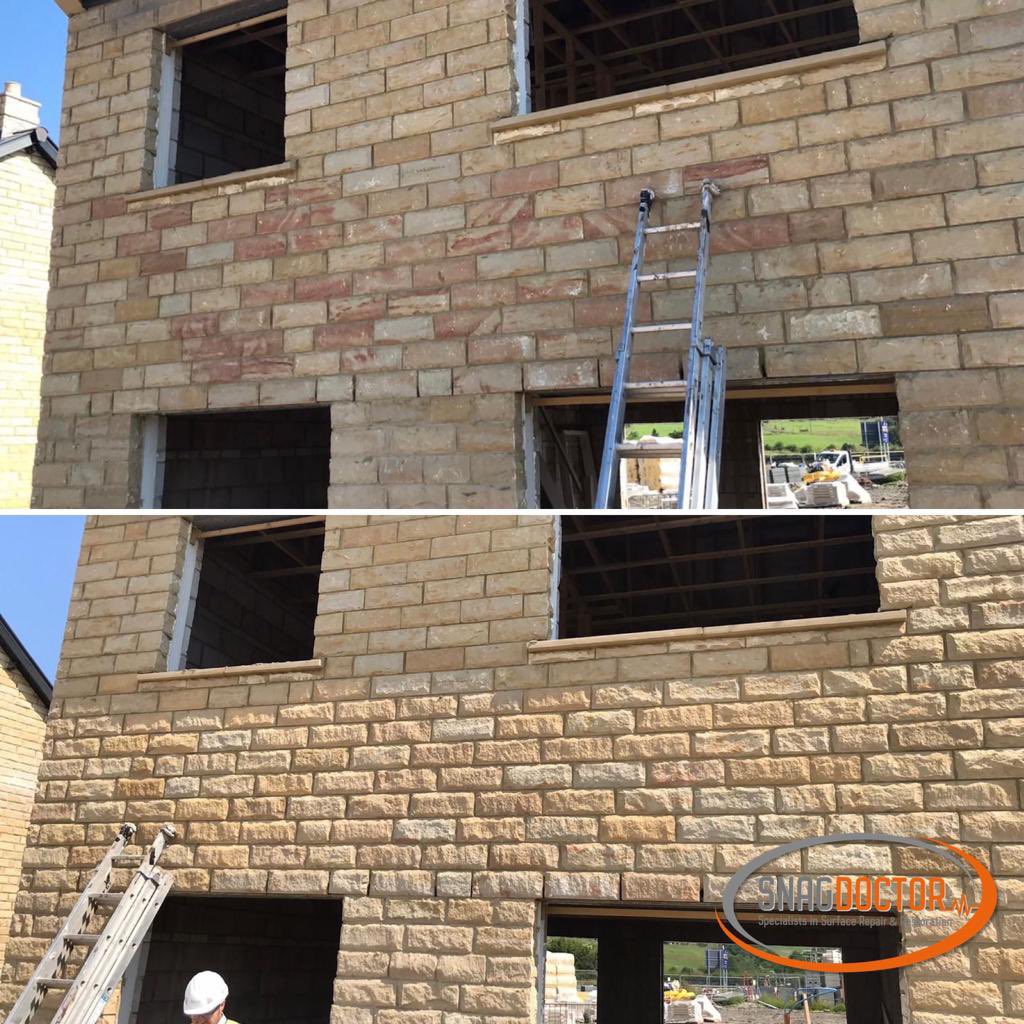 SnagDoctor's tweet photo. Stone &amp; Brick Tinting 🧱 🪨 🎨 

Here we tinted the stonework on this rural new build property. Our dye’s produce a permanent modification of the surface colour by absorbing into porous bricks &amp; stones.

Another cost effective, efficient solution to a big problem! ✅ https://t.co/Bw5IAXCxDK