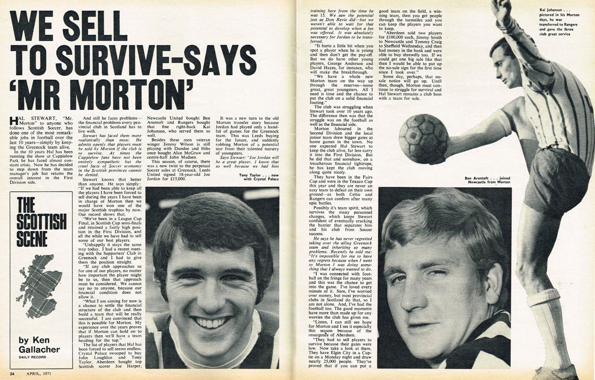 ScotsFootyCards's tweet photo. We sell to survive - says 'Mr #Morton' #HalStewart #CharlesBuchansFootballMonthly 1971-04 https://t.co/2lT6i4u3Qo