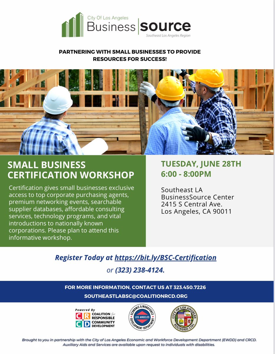 LAPulse_LA's tweet photo. #SmallBusiness certification workshop happening today! The time is now to take your business to another level. #SouthLA businesses make yourself present. Make sure to #share with your business network. https://t.co/VGfZsYa1e5