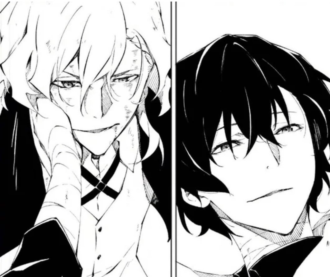 I realise that Dazai smiles/ shows affection towards Chuuya every time Chuuya's unconcious/ drained after using corruption like: