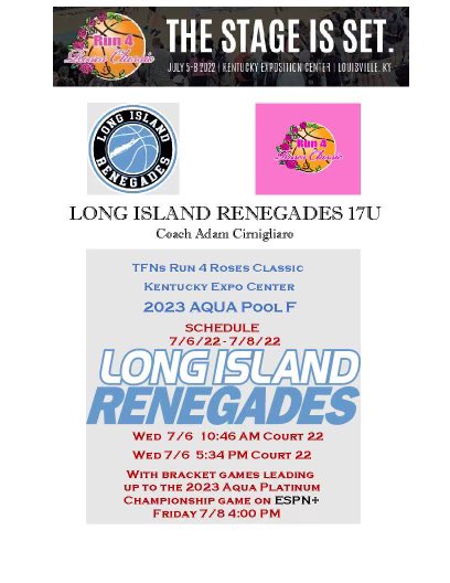 kaelynnobrien1's tweet photo. Kentucky schedule for 7/6-8!! Can’t wait to have a great time with my team @LI_Renegades https://t.co/9p2a0GwsqJ