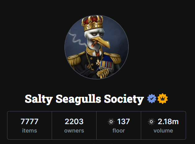 🚨1 Month post mint, 2.18M in Volume🚨

🎉MASSIVE Giveaway!🎉

📈1 Salty Seagulls Society NFT!

📈100,000 $SALTY

📈50,000 $SALTY

📈25,000 $SALTY

📈20,000 $SALTY

🏆5 winners! 

✅Comment 5 friends, RT, Like

#CNFTGiveaway #CNFTCommunity 
#LFGULL #Gullish #SaltySeagulls