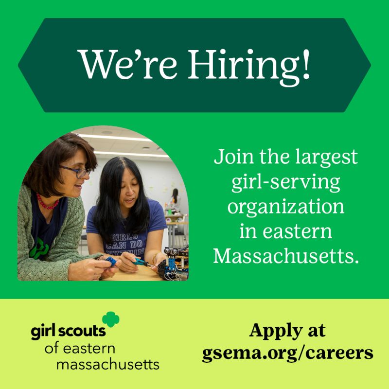 Are you mission driven, looking to work in a dynamic team environment, and ready to advocate for girls and young women? At <a href="/GirlScoutsEMass/">Girl Scouts E Mass</a>, you'll help girls grow into the best version of themselves.   gsema.org/careers