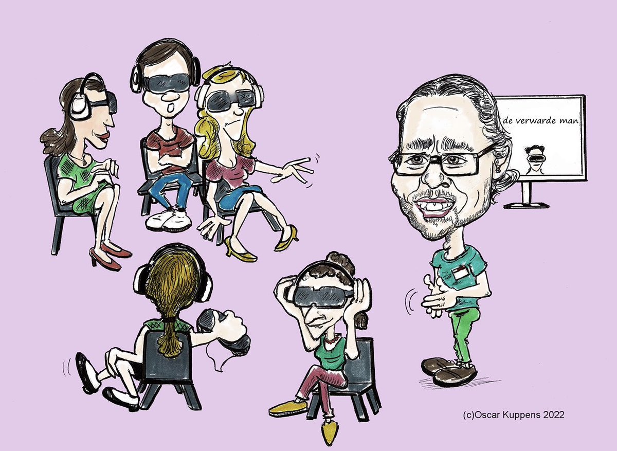 Eeuwige roem, ik en mijn VR workshop in een cartoon! Met dank aan Mikado Duiven en Westervoort en tekenaar @oscarkuppens van cartoonstudiootje.nl