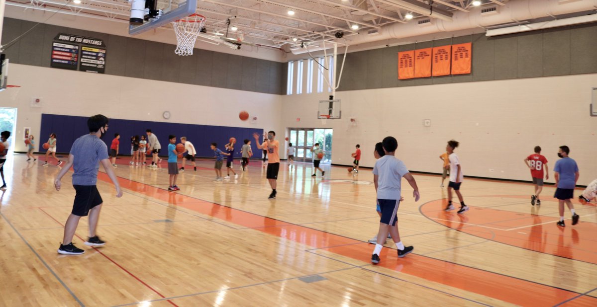 The gymnasiums are cool spots to hone those basketball skills during Summer School at Maple! #d30learns
