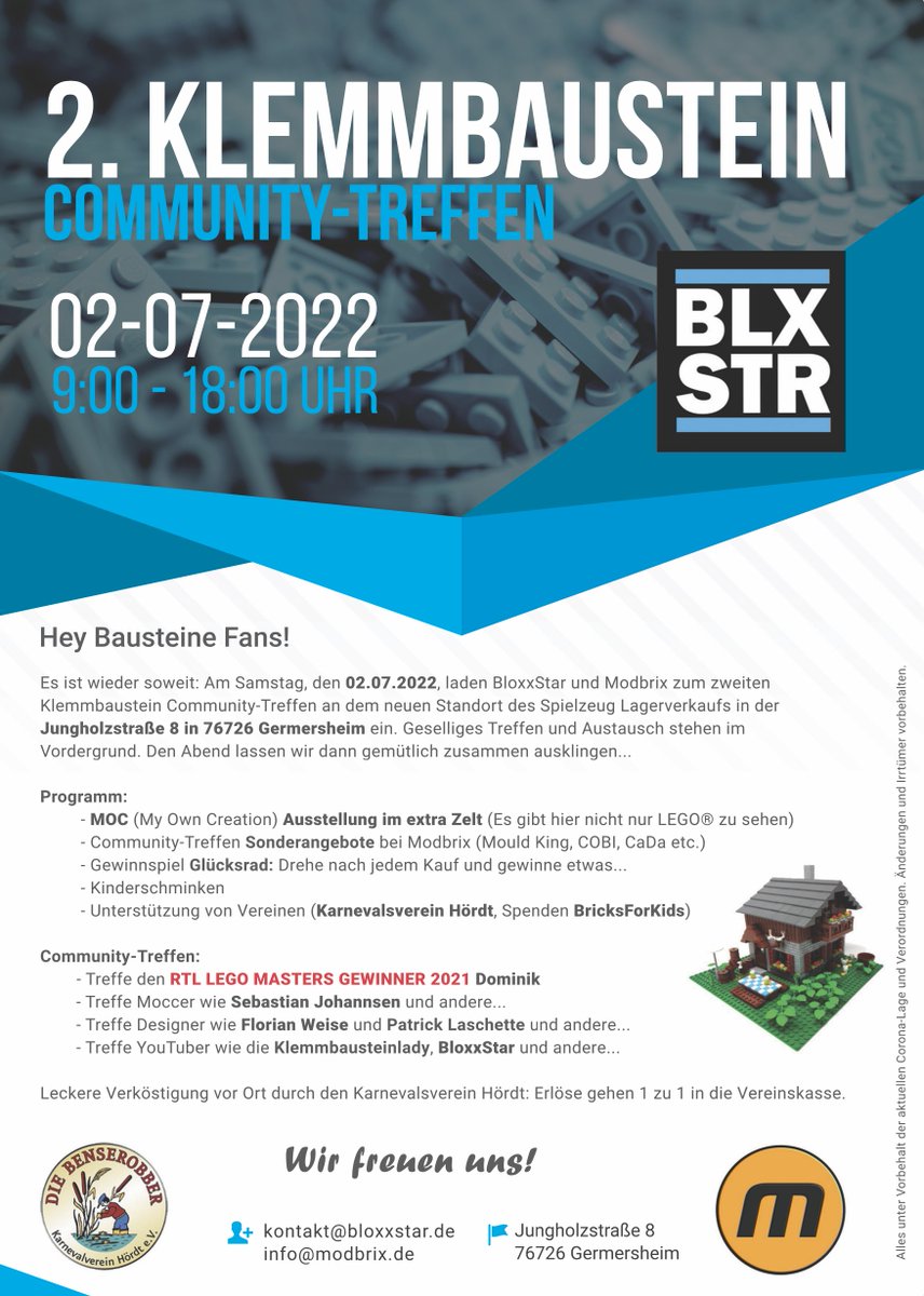 steinfluencer's tweet photo. Am Samstag ab 9 Uhr großes @bloxx_star Community-Treffen bei #modbrix 😍

(Leider ohne mich 🤧) https://t.co/sPjUxxLYTG